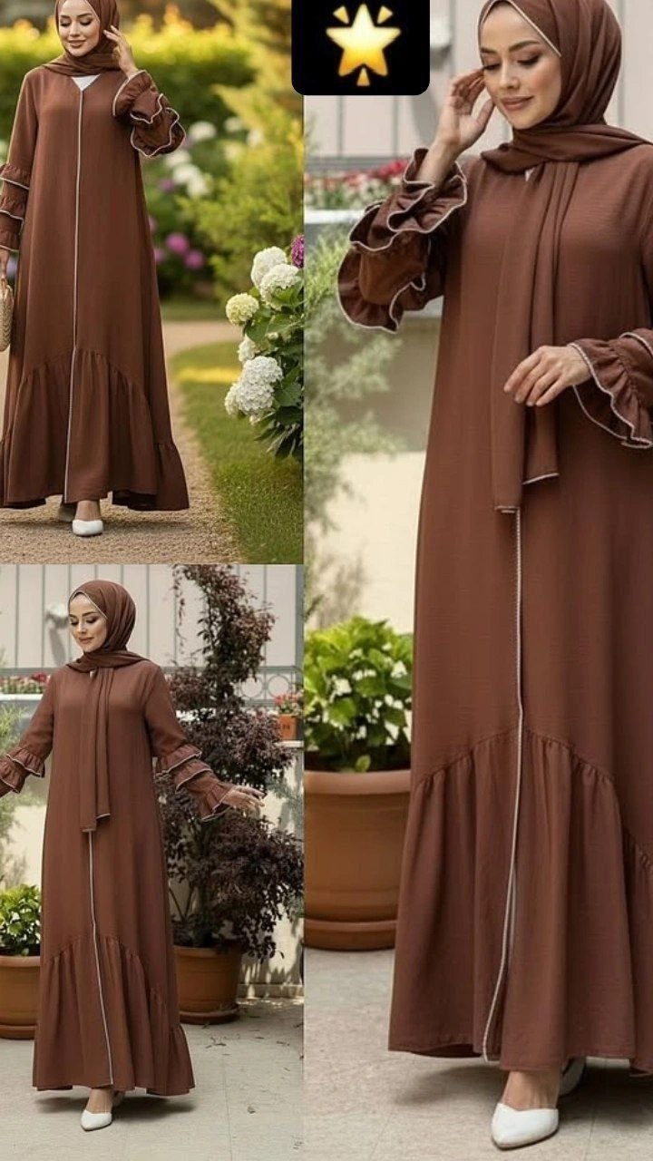 Ayollar uchun abaya ko'ylak ro'mol bilan 